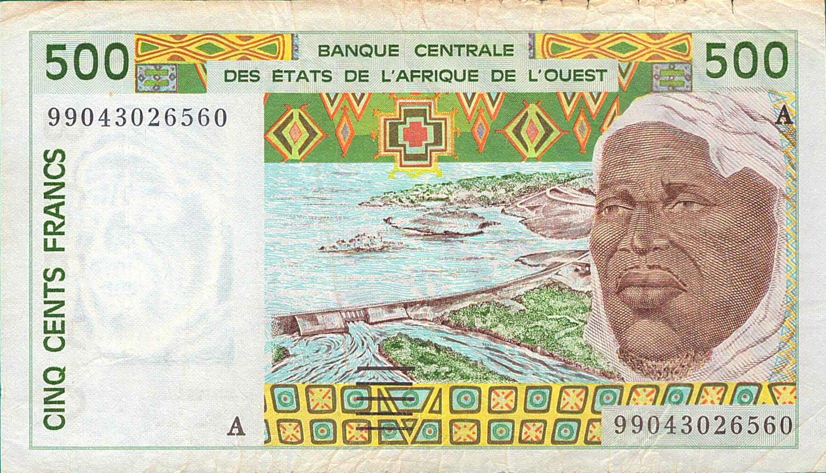 Ivory Coast (W.A.S) 500 1999 VF P-110A/j